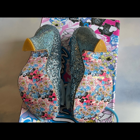 IRREGULAR CHOICE BRIDAL HEELS NICK OF TIME SOMETHING BLUE - Picture 6 of 7